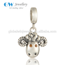 925 Solid Silver Dangle Sheep Bead Kid Body bead