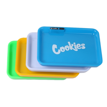 28 * 21cm plastic acrylic LED cigarette tray LED tray custom wholesale tray smoking accessories