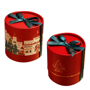 Aangepaste afgedrukte kerstpapier Tube cadeaubox