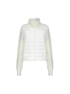 White beige spliced down jacket