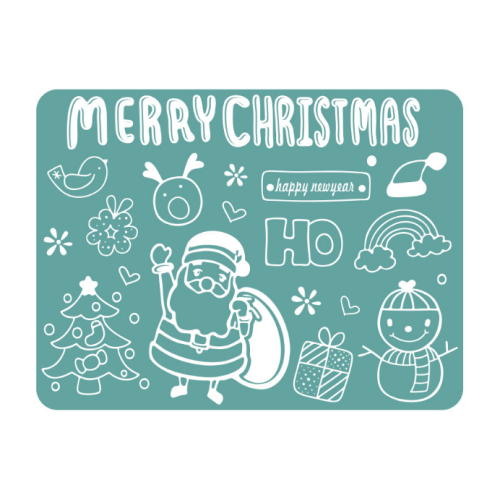 Merry Desain Natal Silicone Placemat untuk Anak-Anak