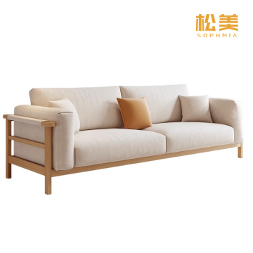 Linen Sofa with Solid Wood Frame Stable Durable