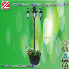 Madison Solar Lamp Post and Planter with a Flowerpot