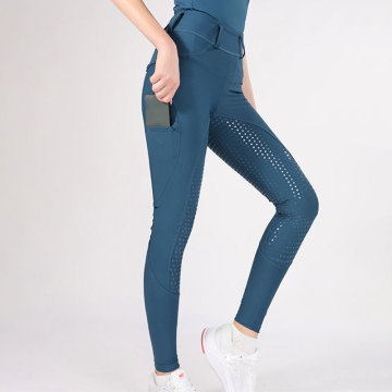 Blue Green Femmes Silicone Pocket Equestrian Breeches