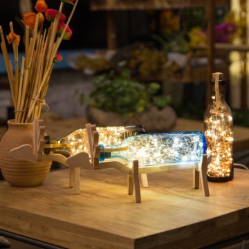 LEDER Schlafzimmer-Tischlampen aus Glas