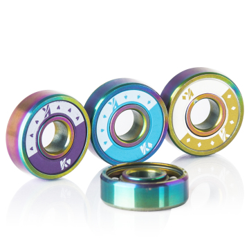 8-Pack Colored Titanium 608 Anti-Rust Sealed Bearings for Skateboards, Longboards & Rollerblades (8x22x7mm)