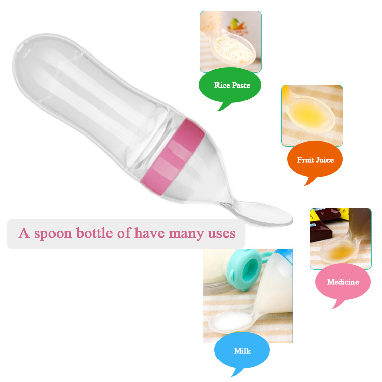 baby feeding product spoon bottle silicone baby feeder bottle