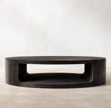 Modern Minimalist Oak Wood Oslo Open Round Coffee Table