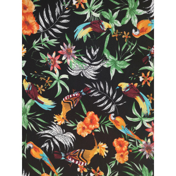 Birds Design Polyester Bubble Crepe Printing Fabric