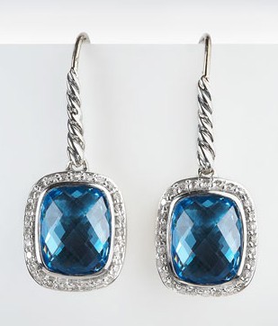 David Yurman Jewelry Blue Topaz Noblesse Earrings