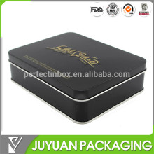 black colored packaging tin box for food metal tin packaging