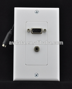 3.5mm Audio VGA Wall Plate, 20cm Extension audio cable
