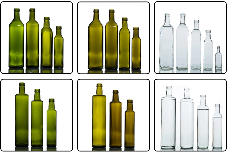 Factory Supply 500ml Glass Oil Packaging Bottle with Green Color Screw Cap
