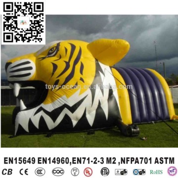 Fantasty Inflatable tiger Tunnel/Inflatable football helmet tunnel /inflatable football tunnel tent