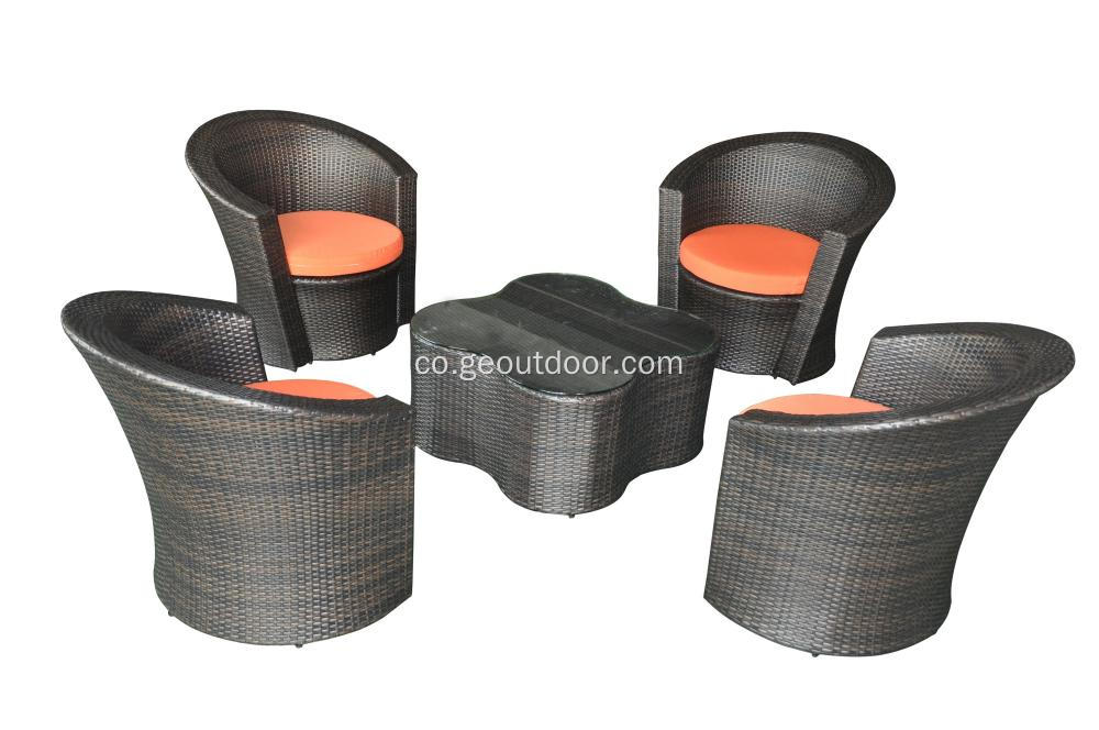 5 pz. Giardinu fiore moderno rattan mobili esterni