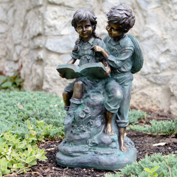 Outdoor garden decorative bronze children sculpture