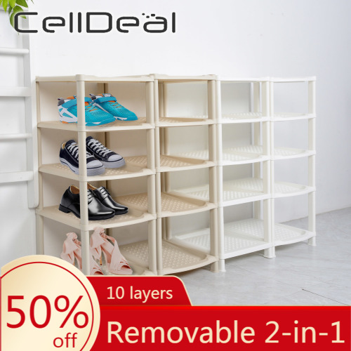 CellDeal 10 Layers Shoe Rack Shoes Shelf Storage Organizer Holder Stand Fabric Easy Assemble Fashion Multi-purpose Shoe Hanger