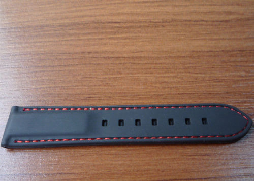Black Custom Watch Band / Quartz Watch Rubber Band With Thread 180 / 200 * 20 * 5 Mm