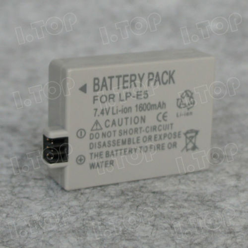 1600mAh High Quality LP-E5 Battery for Canon EOS 1000D 450D 500D Digital Rebel XS Camera