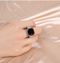 GEDISHA Square Cut Color Gemstone Ring for Women Banquet Jewelry