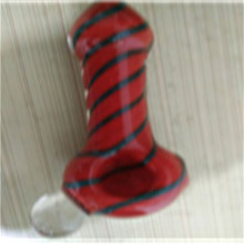Cheap Price Red Line Glass Spoon Pipe for Smoking (ES-HP-170)