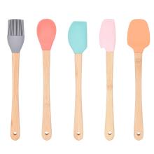 Mini Wooden Handle Silicone Kitchen Utensil Set