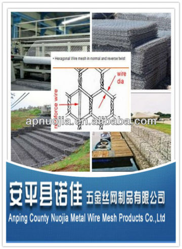 galvanized iron wire woven hexagonal wie mesh (manufacturer ISO9001 )
