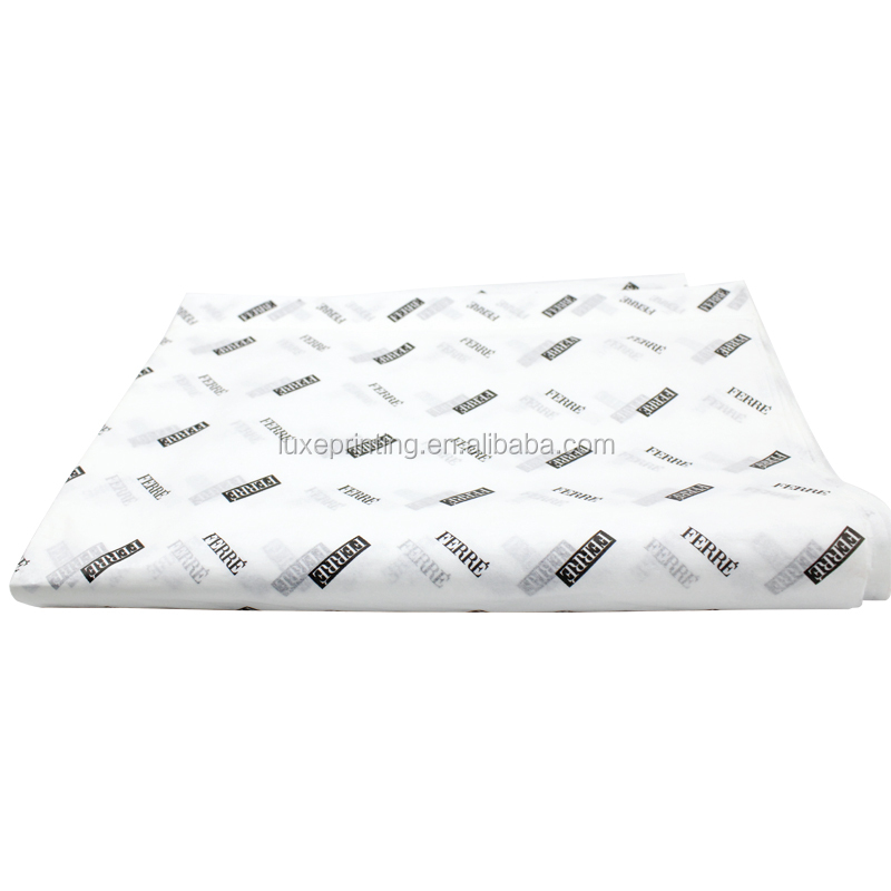 White background black logo custom shoes/clothes bags wrapping tissue paper for gift packing