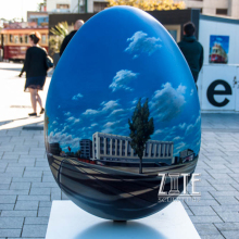 Custom garden outdoor decor art metal stainless steel egg sculpture