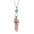 Cherry Quartz Feather zeshoekig Prism hanger Choker ketting