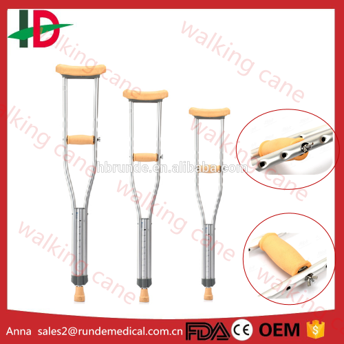 High Quality Medical Adjustable Aluminium Underarm Crutches