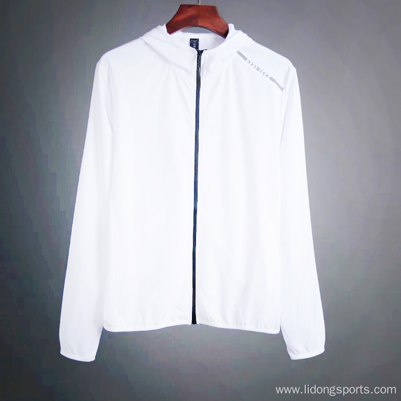 Thin Zip Up Polyester Men Sports Windbreaker Jacket