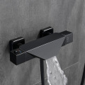 Matte black thermostatic simple shower faucet