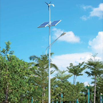 Panneau solaire avec le réverbère hybride solaire de vent léger mené par rue de moulin à vent