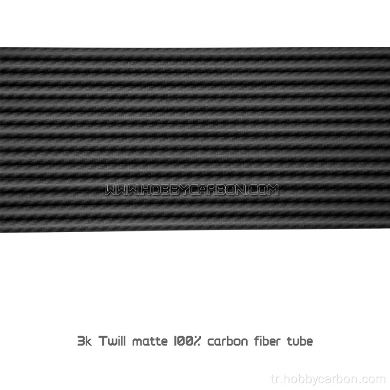 1 mm kalınlığında CFRP tüp 3K gerçek karbon fiber
