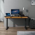 Black PU leather standing desk with drawer