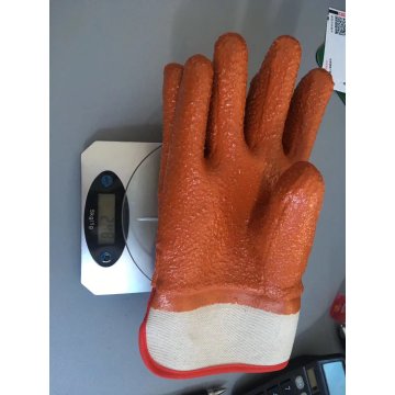 Safety Cuff Cotton Interlock Liner PVC With Granule Coated Work Glove