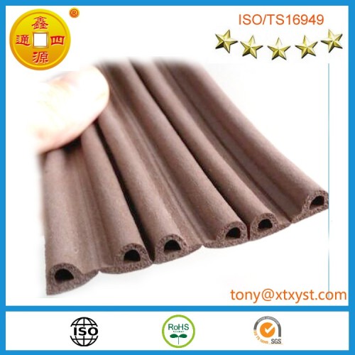 D type sponge foam self adhesive rubber strips manufacturer