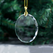 Engravable Clear Glass Circle Pendants - Christmas Ornaments 3.14inch