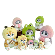 Japanese Cartoon Cat Blessing Bee Strawberry Plush Doll