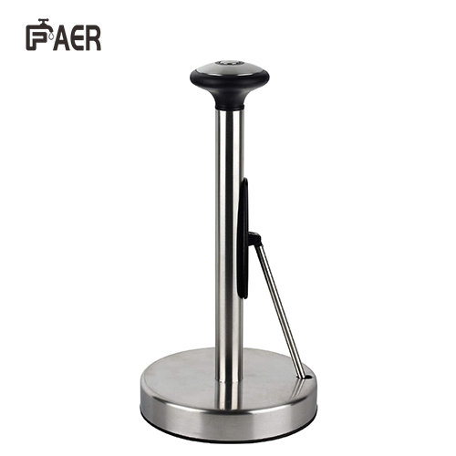 Brushed Chrome Standing Roll Paper Towel Holder