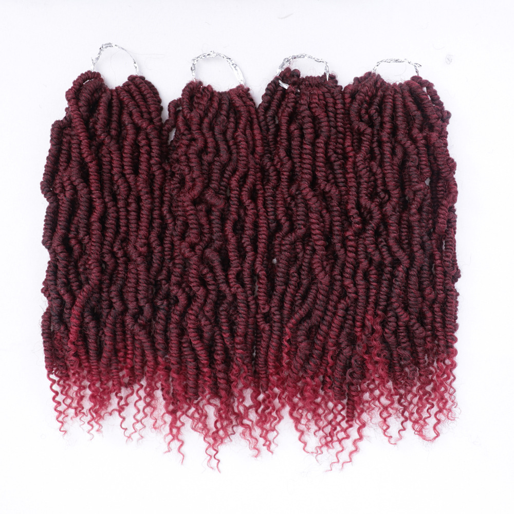 Wholesale Bomb Twist Crochet Hair Extensions Curly Bomb Spring Twist Crochet Braiding Hair Ombre Color Synthetic Fiber 12inch