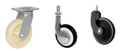 6" Benyu Caster Wheel PU in Red&Grey with Wear Resisting&Environmentally Friendly