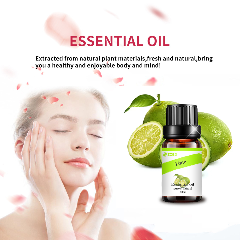 En gros 100% pur naturel rafraîchissement de soins de la peau en lime huile essentielle d&#39;huile de lime pour le diffuseur aromathérapie