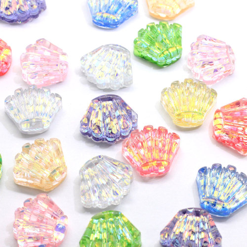 Hot δημοφιλές Kawaii Flatback Resin Cabochon Mini Crown Shell Shell Sparkling Colorful Slime Resin Charm Hair Decor or Phone Craft