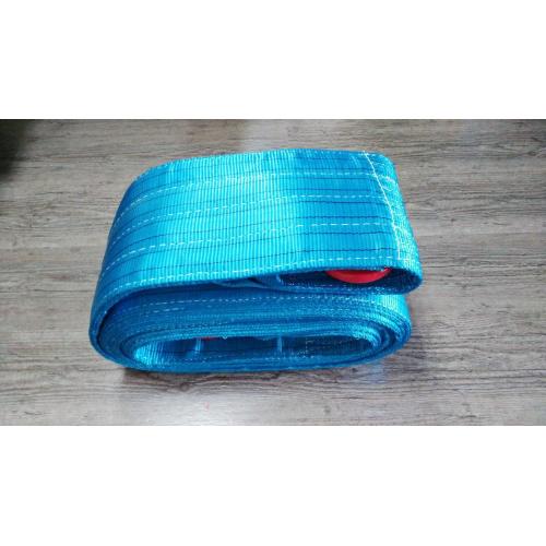 Blue Polyester Sling 8,000kgs Breaking Strength With Lifting Hook