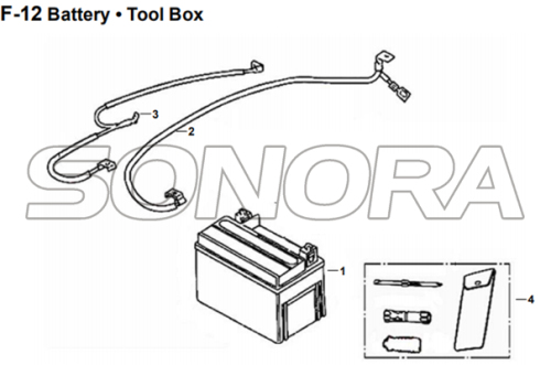 F-12 Battery Tool Box untuk XS175T SYMPHONY ST 200i Spare Part Kualitas Top