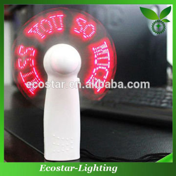 Battery operated usb programmable led message fan for gift