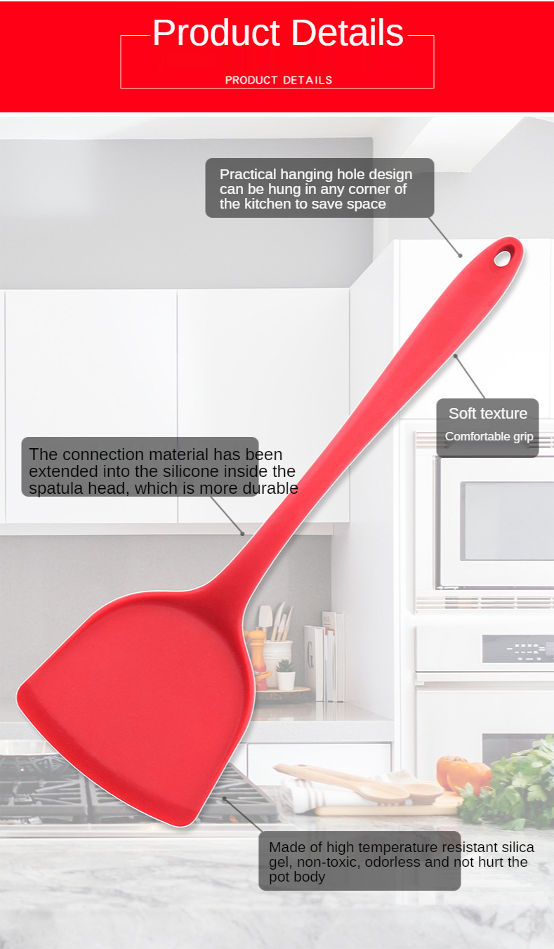 Non-stick Pan Silicone Spatula Spoon Kitchen Utensil Cooking Tool Wholesale