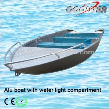 Aluminum boat with water tight compartment